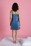 Zivame Luxe Satin 4 Pc Sleep Set - Lyons Blue — thumbnail 7